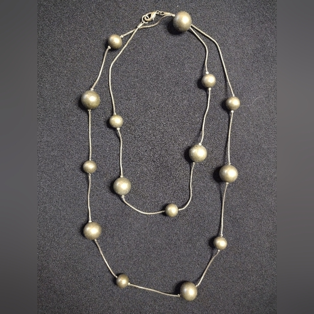 Bronze Gold Beaded Necklace - Picture 1 of 7
